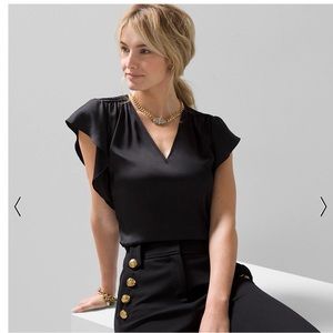 NWT Flutter Sleeve V-Neck Top